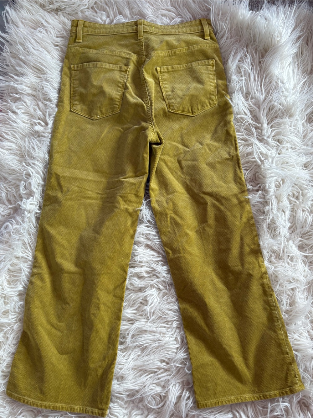 J Brand Joan Crop High Rise Wide Leg Corduroy Jeans Absinthe Yellow Size 27 - Picture 8 of 8